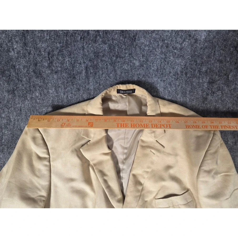 Stafford Faux Suede Blazer Mens Tan Camel 3 Button Sport Coat Jacket Notch 42R